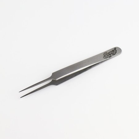 EXCEL BLADES Straight Point Tweezers Needle Point Precision Tweezers Silver, 12pk 30418